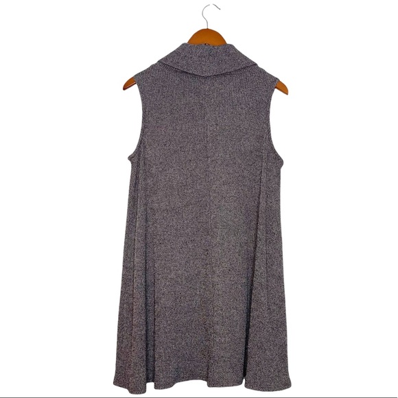 PEACH LOVE CALIFORNIA Cowl Neck Sleeveless Ribbed Knit Dress - Picture 2 of 6